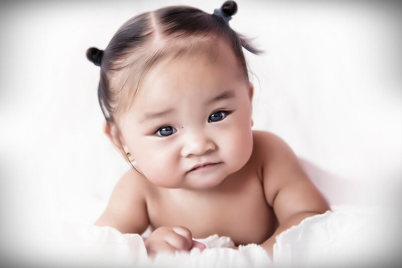 Infant with Pigtails