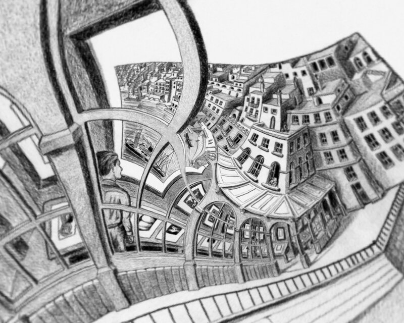 Infinite cityscape drawing