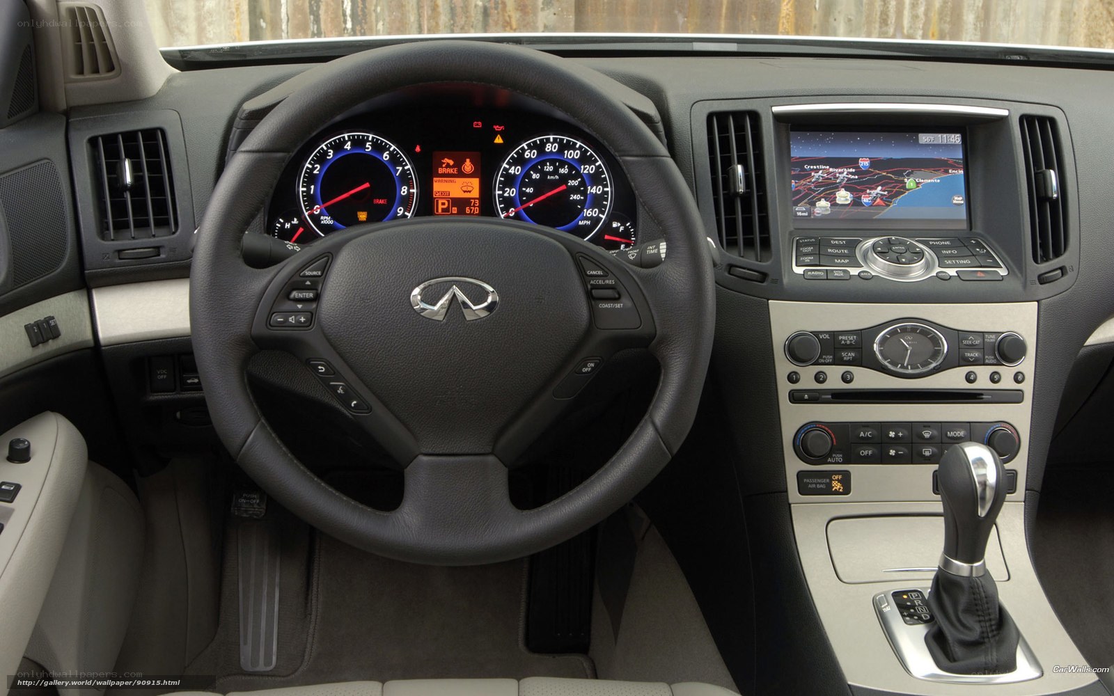 Infiniti car interior dashboard