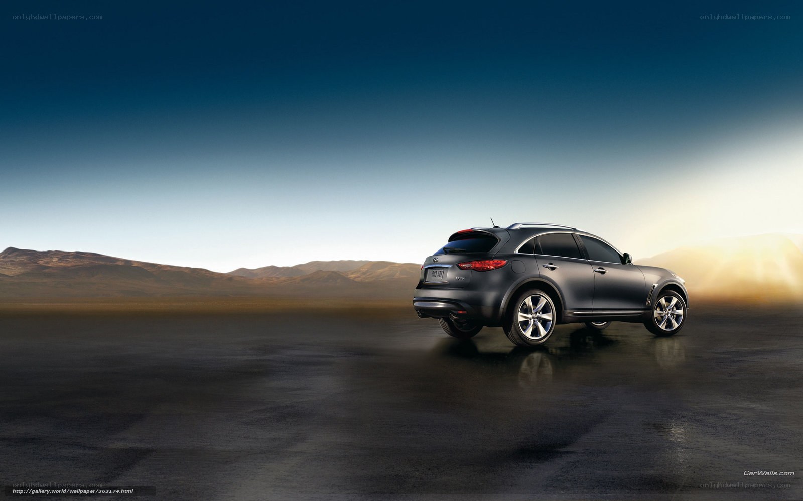 Infiniti FX in desert landscape