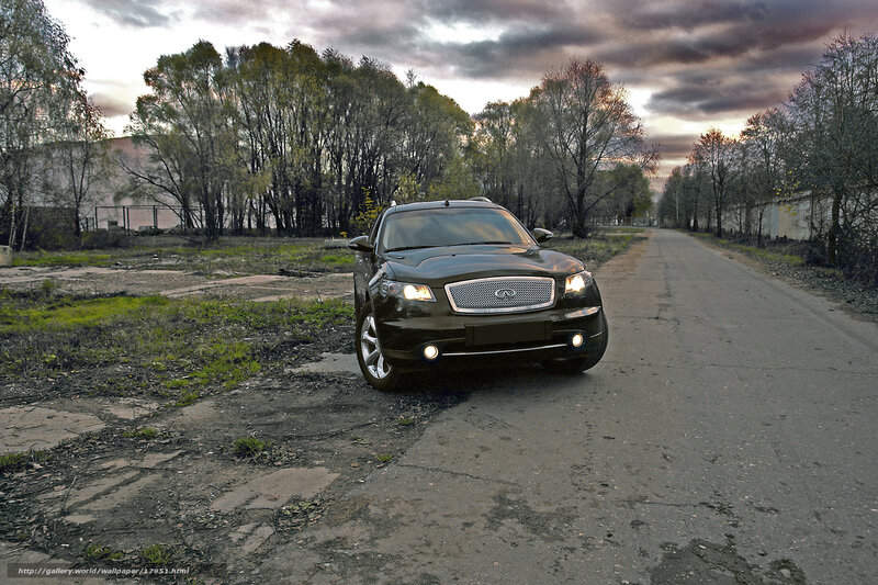 Infiniti FX on a rural road