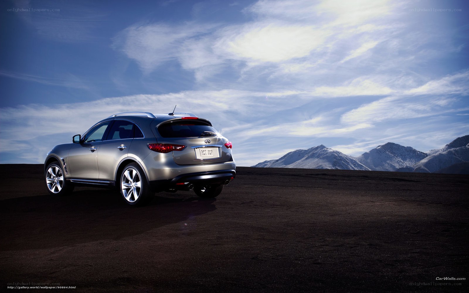 Infiniti FX35 in mountain landscape