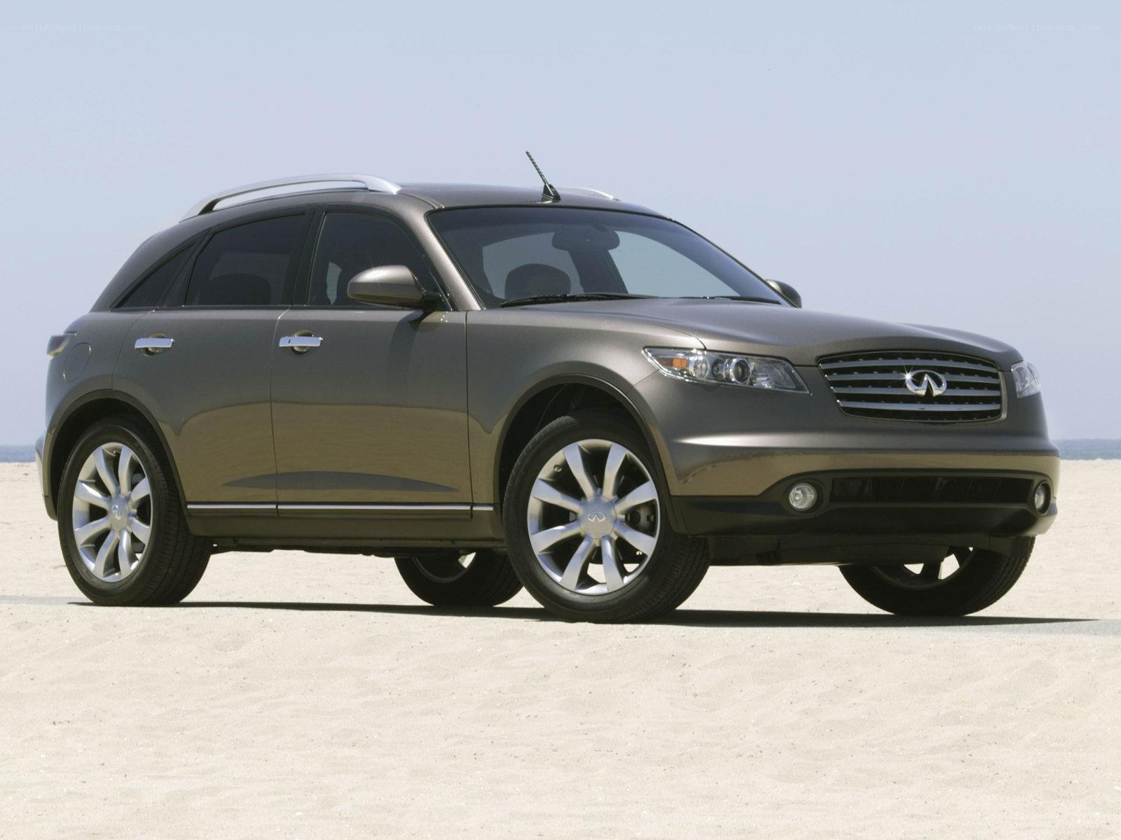 Infiniti FX35 on a sandy beach