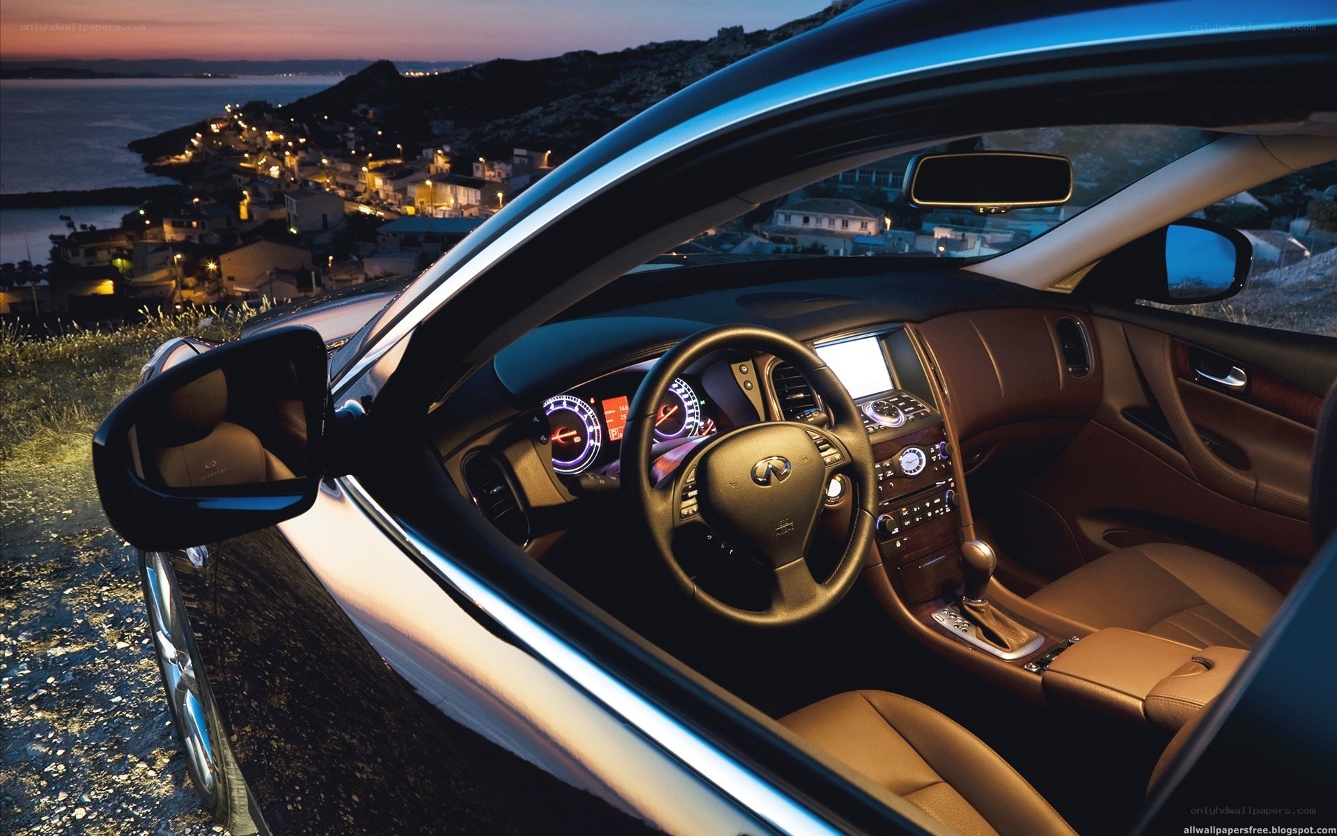 Infiniti interior at dusk