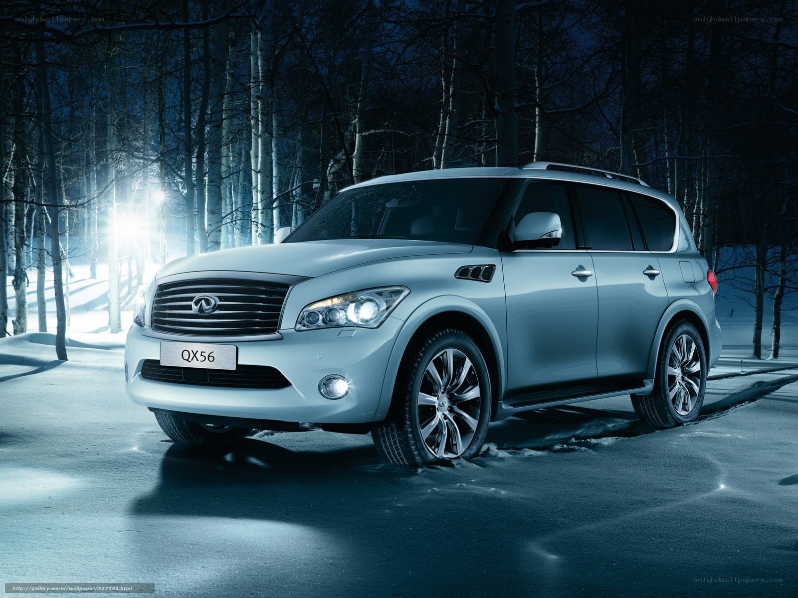 Infiniti QX56 in snowy forest