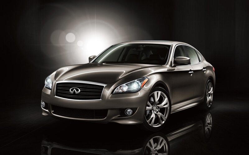 Infiniti sedan in studio lighting