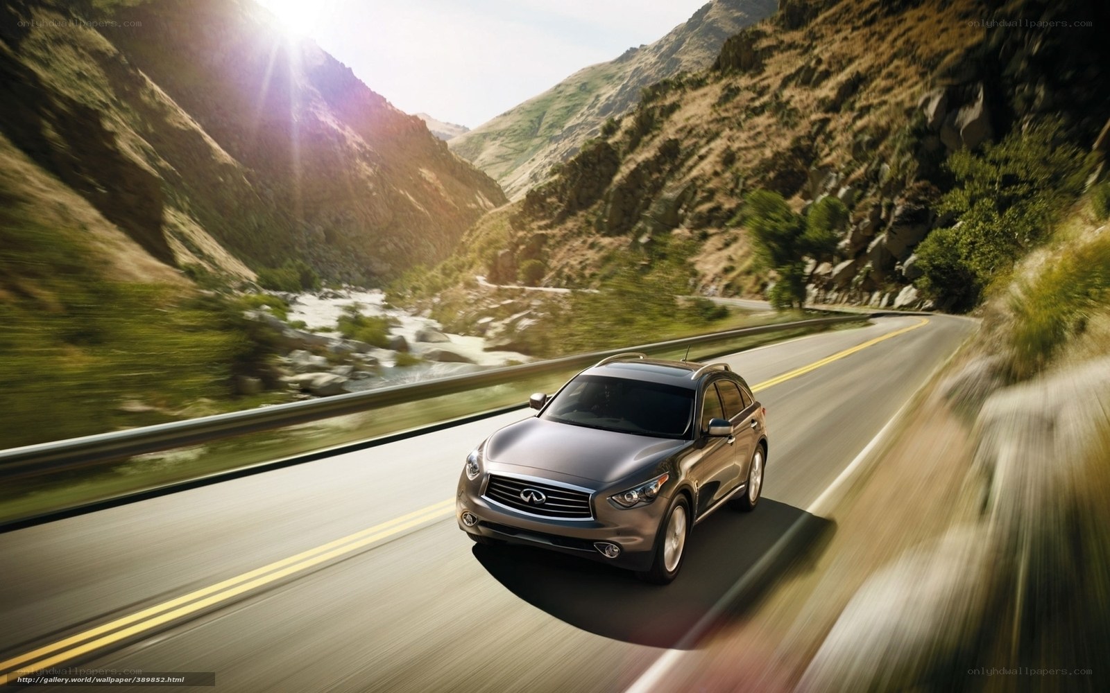 Infiniti SUV on mountain road