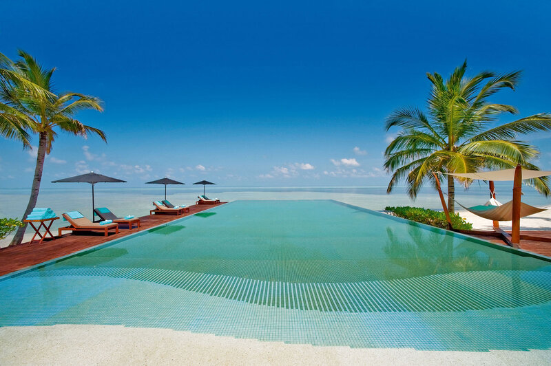Infinity Pool at Beach — Blue, Serene, Afternoon, Photograph