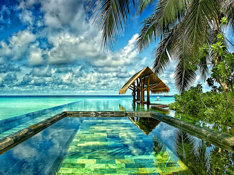 Infinity Pool at Beach — Blue, Serene, Afternoon