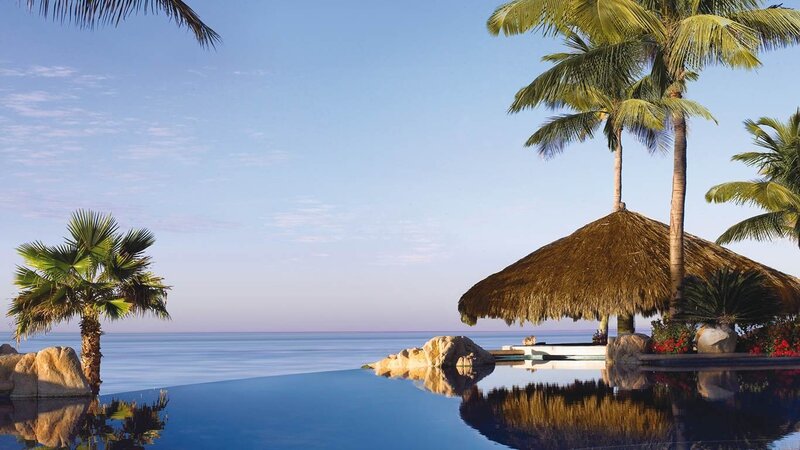 Infinity Pool at Beach — Blue, Serene, Morning, Photograph