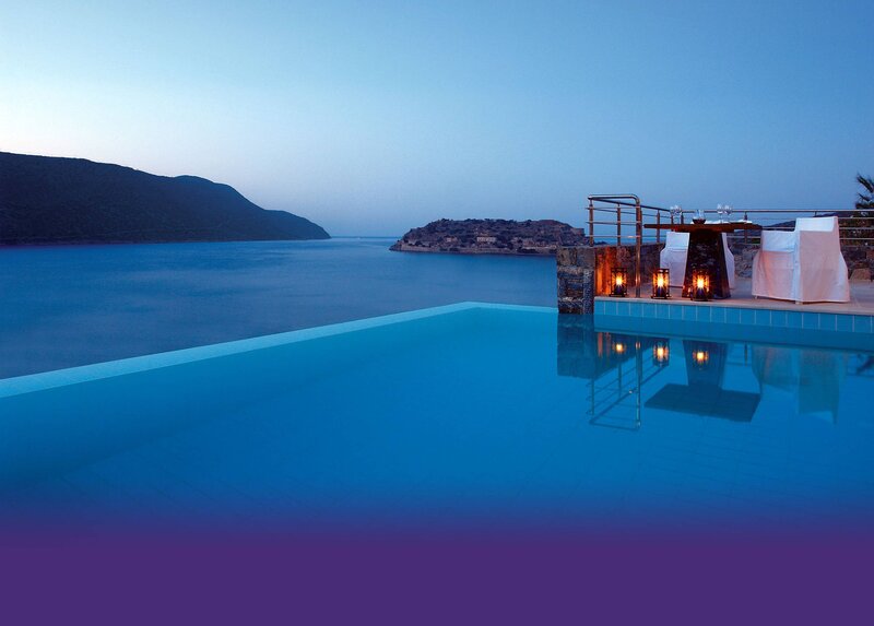 Infinity Pool at Dusk — Blue, Serene, Night, Photograph, Sea