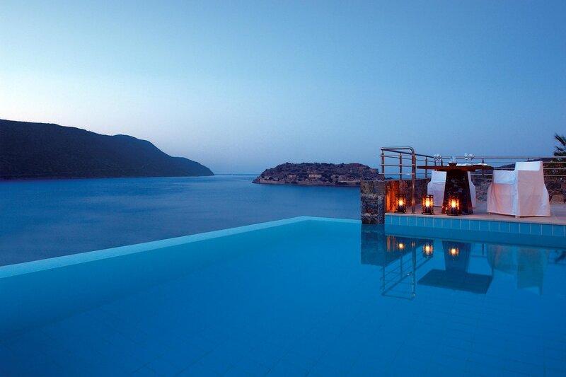 Infinity Pool at Dusk — Blue, Serene