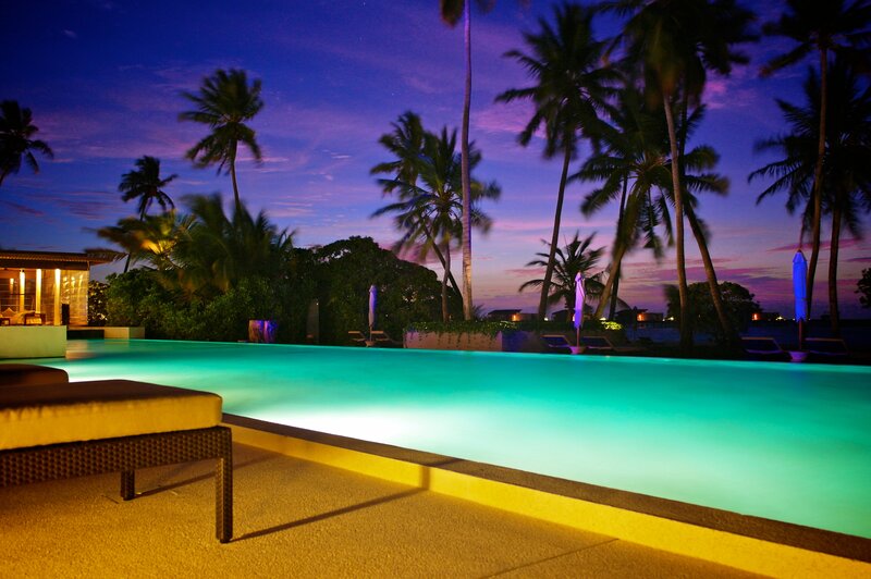 Infinity Pool at Dusk — Purple, Serene