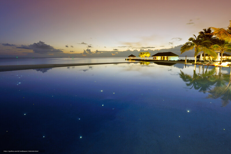 Infinity pool at dusk