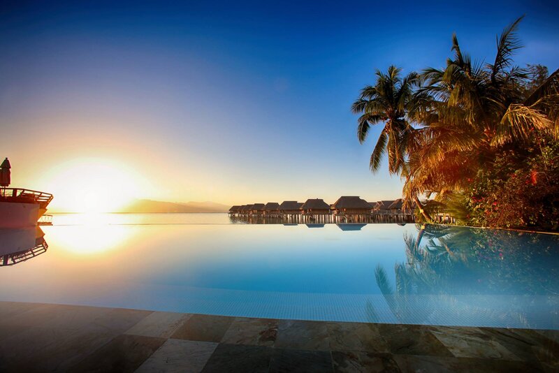 Infinity Pool at Resort — Blue, Serene, Sunrise