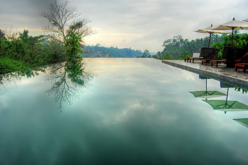 Infinity Pool at Resort — Green, Serene