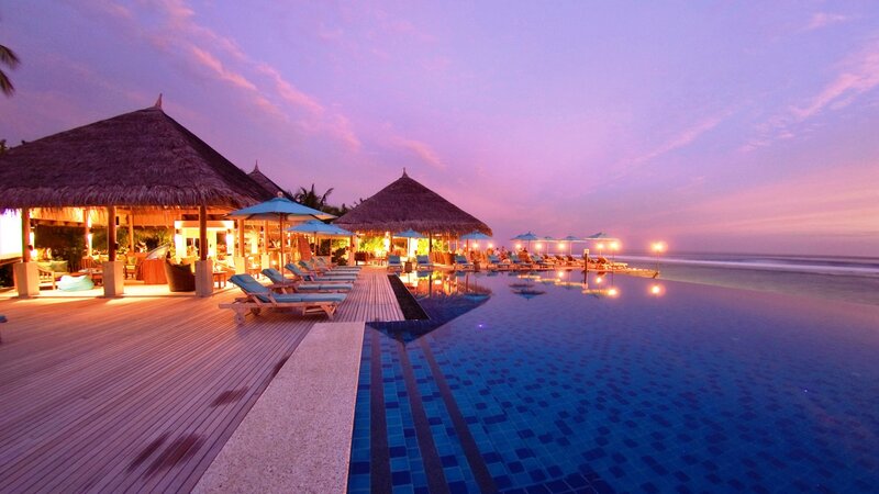 Infinity Pool at Resort — Purple, Serene