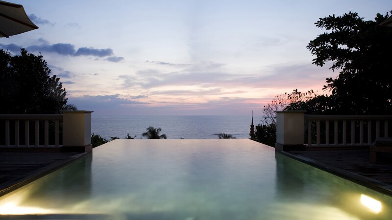 Infinity pool at sunset