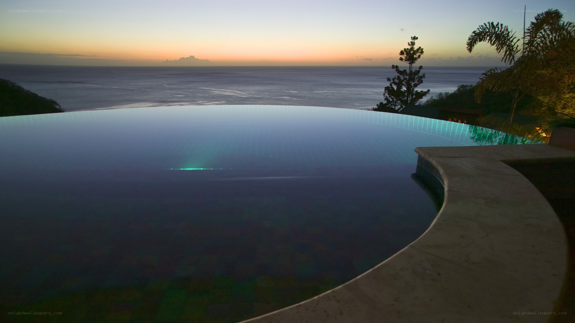 Infinity pool at sunset