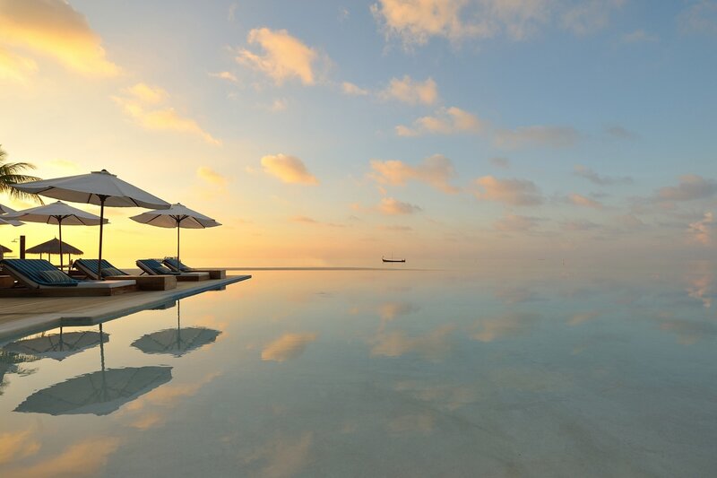 Infinity pool at sunset