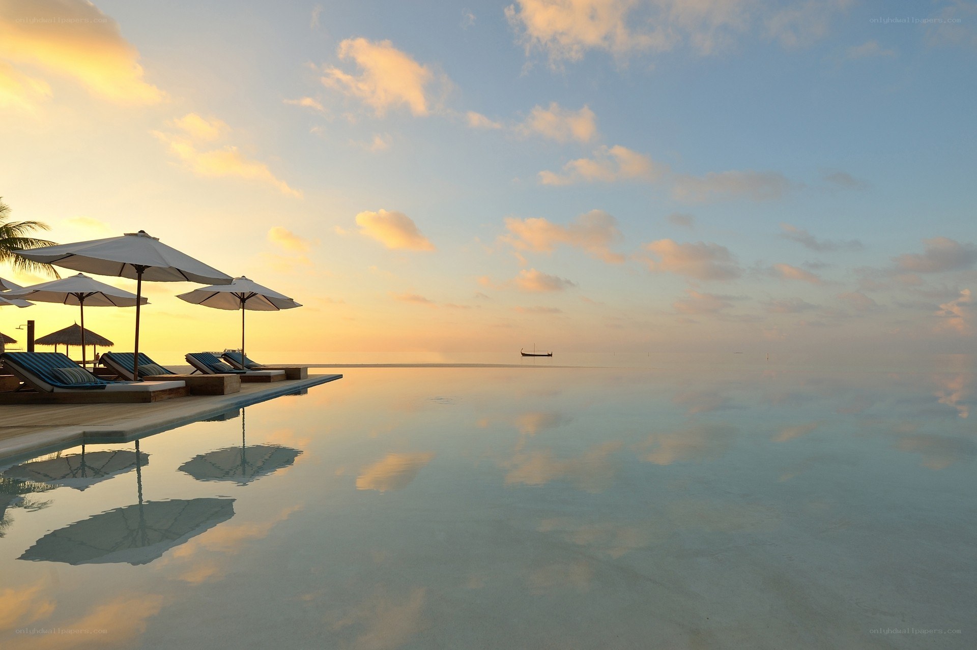 Infinity pool at sunset