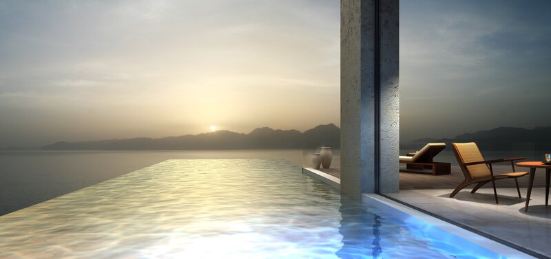 Infinity pool at sunset