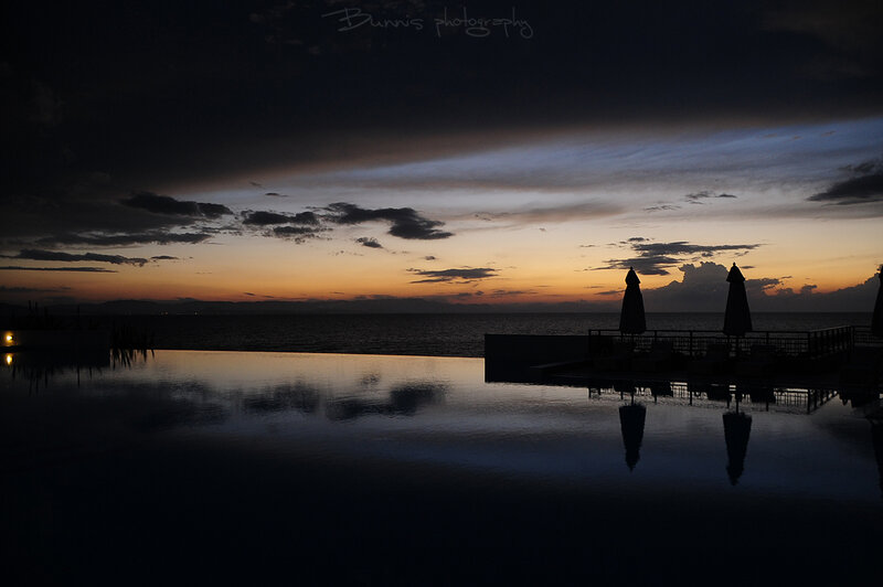 Infinity Pool at Sunset — Black