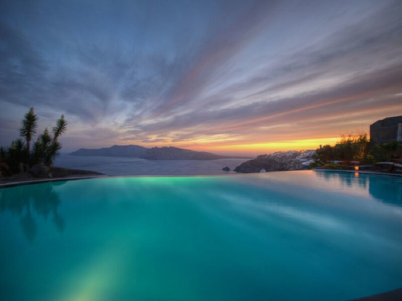 Infinity Pool at Sunset — Blue, Serene, Photograph, Ocean, Island