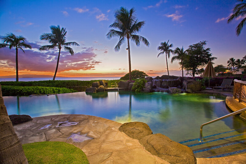 Infinity Pool at Sunset — Blue