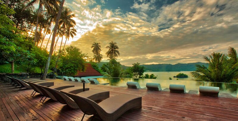 Infinity Pool at Sunset — Brown