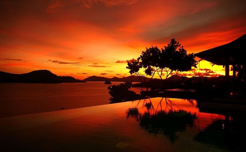 Infinity Pool at Sunset — Orange