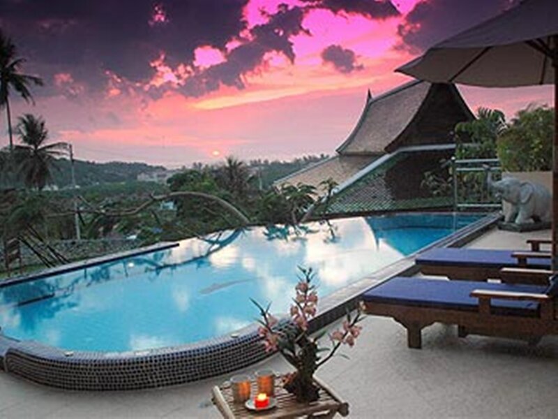 Infinity Pool at Sunset — Pink, Serene