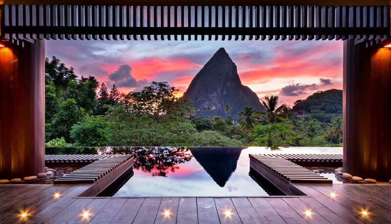Infinity Pool at Sunset — Pink