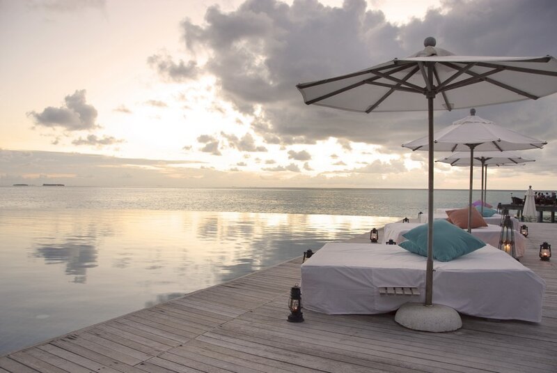 Infinity Pool at Sunset — White