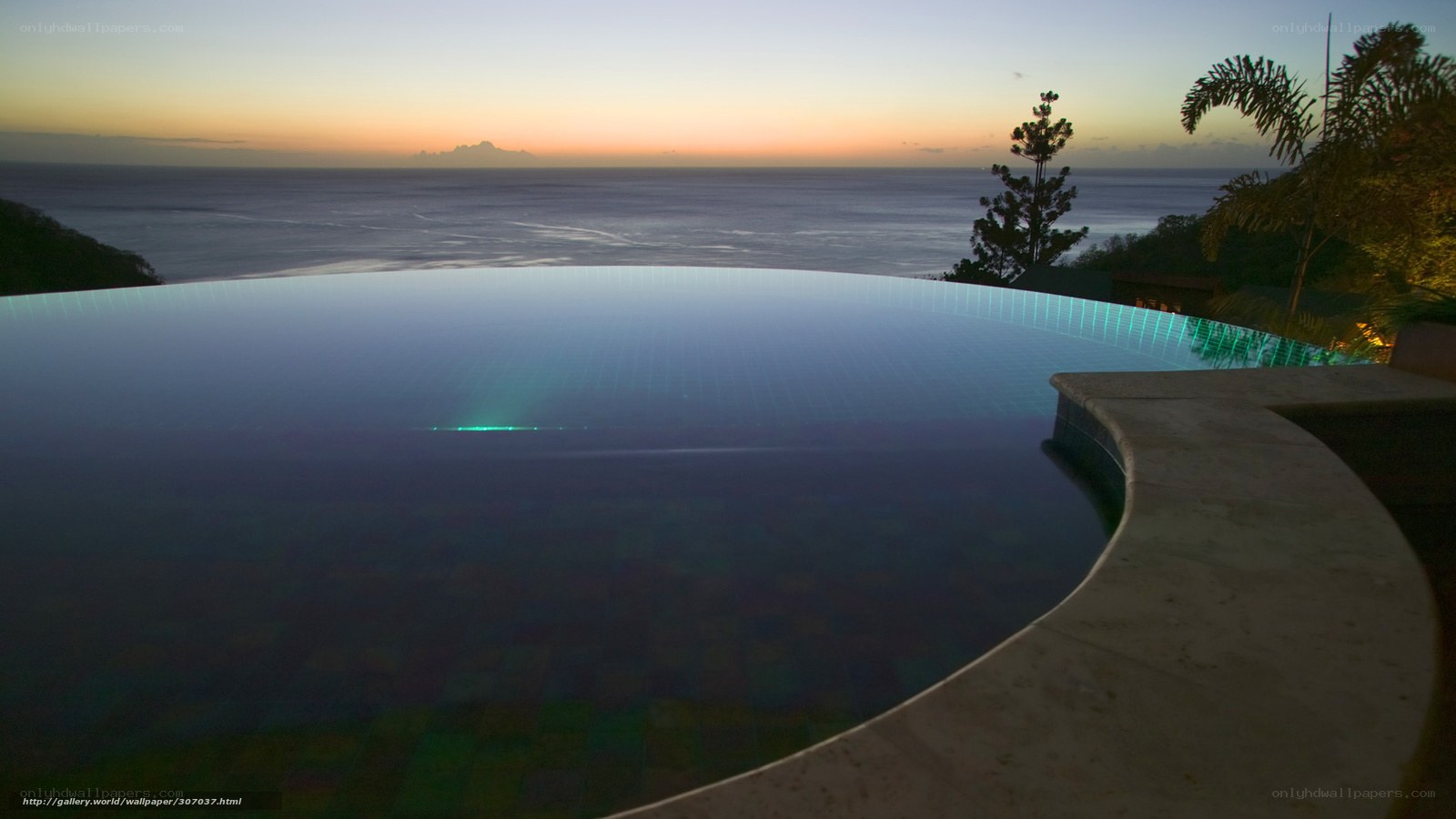 Infinity pool at sunset