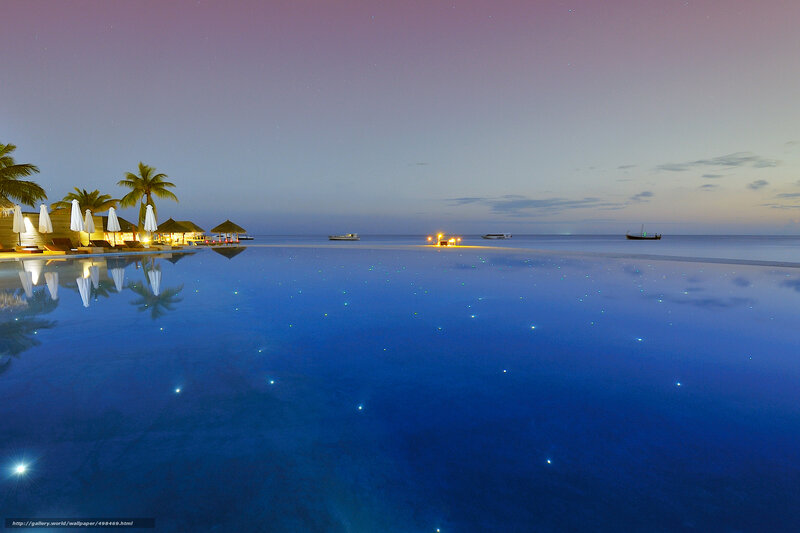 Infinity pool at twilight