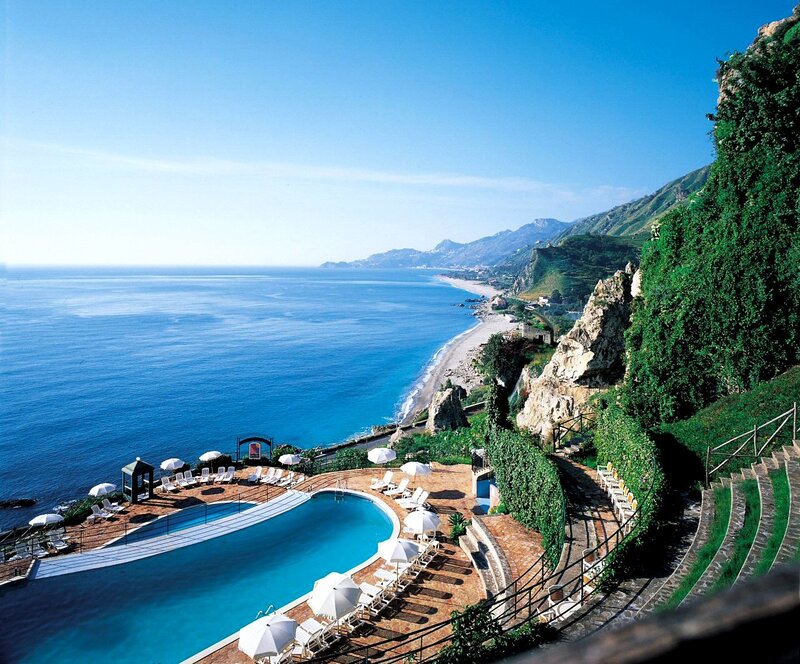 Infinity Pool on Cliff — Blue, Serene