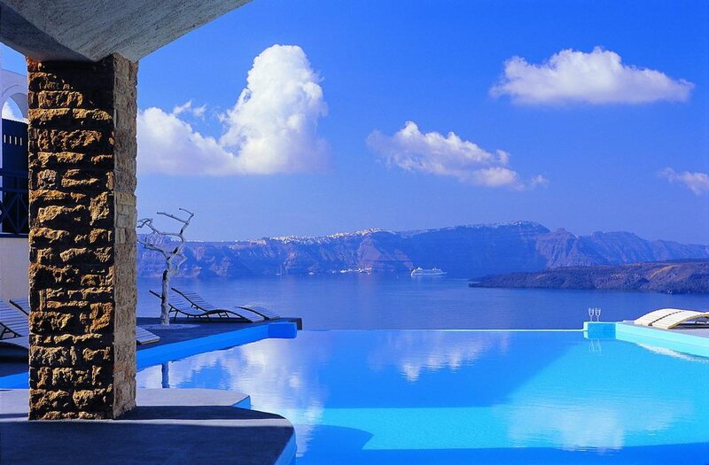 Infinity pool overlooking caldera