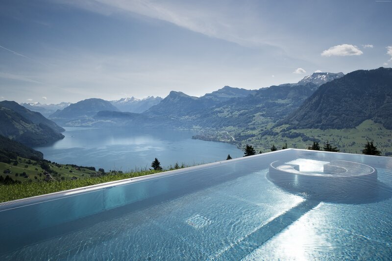 Infinity Pool Overlooking Lake