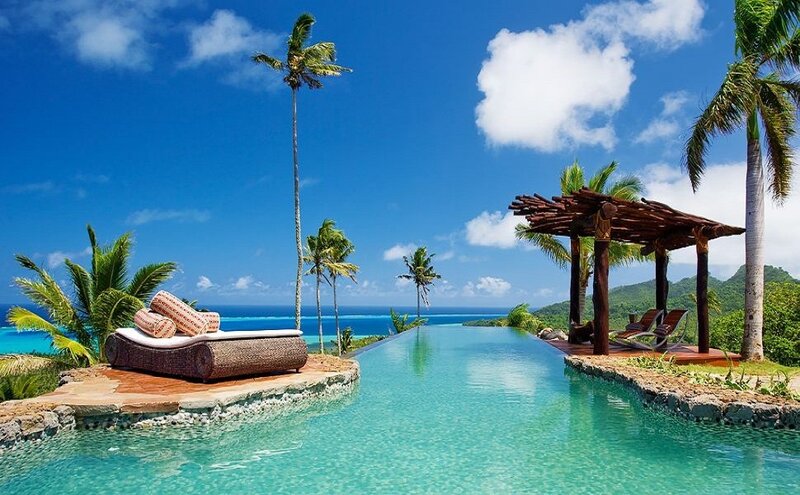 Infinity Pool Overlooking Ocean — Blue, Serene, Afternoon, Photograph