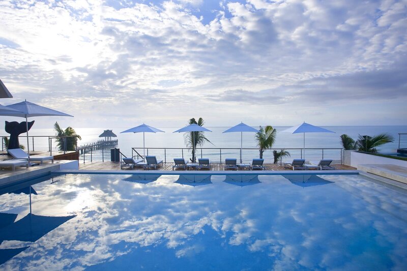 Infinity Pool Overlooking Ocean — Blue, Serene, Morning