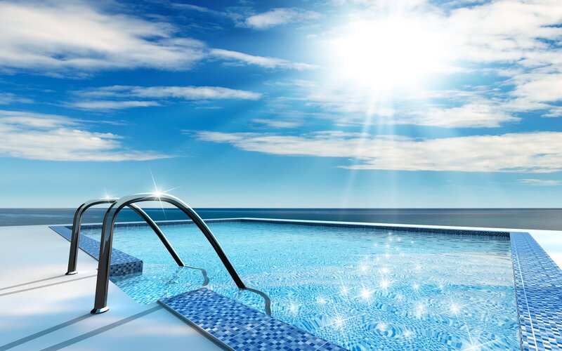 Infinity Pool Overlooking Ocean — Serene