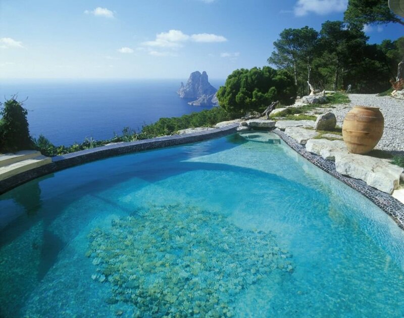 Infinity Pool Overlooking Sea — Blue, Serene, Afternoon, Photograph, Ocean