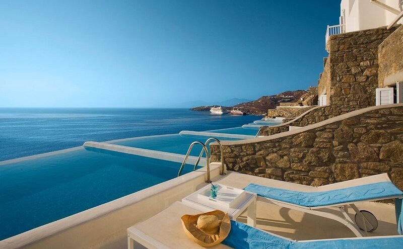Infinity Pool Overlooking Sea — Blue, Serene