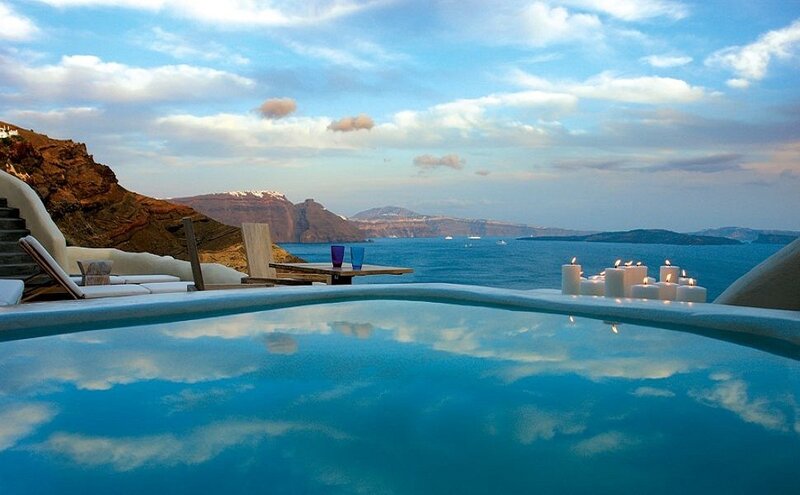 Infinity Pool Overlooking Sea — Blue