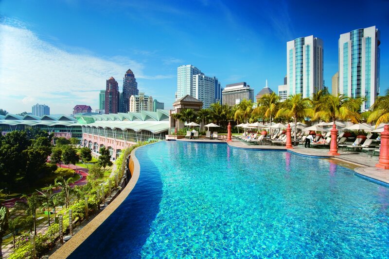 Infinity Pool with City View — Photograph