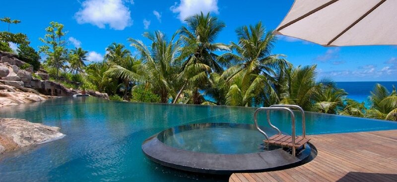 Infinity Pool with Hot Tub — Blue, Serene