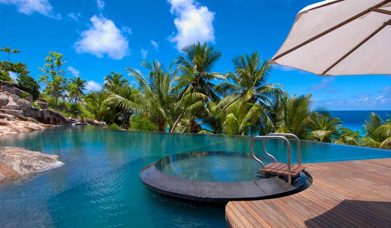 Infinity Pool with Hot Tub — Blue