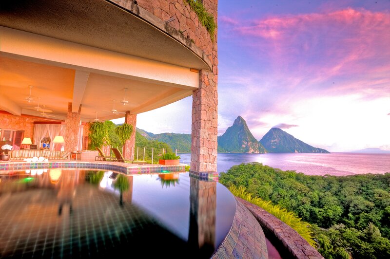 Infinity Pool with Mountain View — Purple