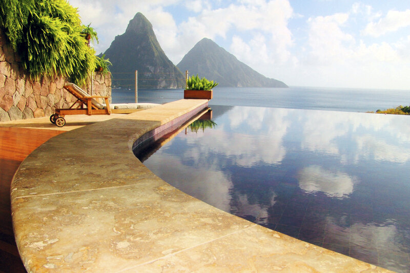 Infinity Pool with Mountains — Blue